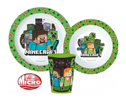 Sööginõude komplekt Minecraft, mikroplastist, koos 260 ml kruusiga