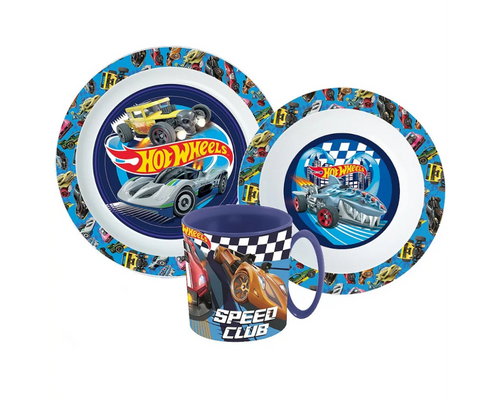 Sööginõude komplekt Hot Wheels Blue Fire, mikroplastist, koos 350 ml kruusiga