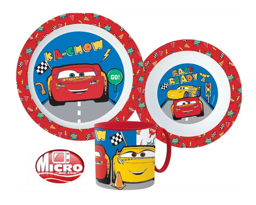 Sööginõude komplekt Disney Cars, mikroplastist, koos 265 ml kruusiga